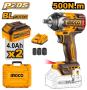 Ingco 20V Impact Wrench 500NM Brushless Tool Only - CIWLI20501