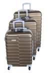 Smte Mooistar Travel Luggage 3 Piece Suitcases Spinner Brown With Keychain