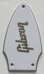 For Fit Gibson Flying V Gold "logo"truss Rod Cover Guitar Pickguard 3 Ply White
