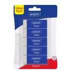 Marlin Eraser 60 X 20 X 10MM 5'S Blister Card Value Pack Pack Of 12