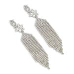 Silver Flower Chandelier Earrings