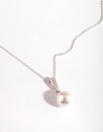 Sterling Silver Large Pearl Necklace