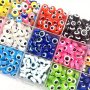 50PCS 8MM Colorful Evil Eye Resin Beads - Flat Round Spacer Beads For Diy Bracelet & Necklace Jewelry Crafting Accessories