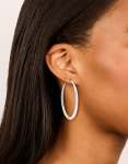 Silver Plated Dome Hoop Earrings