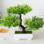 1PC Artificial Realistic Artificial Bonsai Tree In Small Pot For Home Table Decoration Decoration Garden Arrangement Ornaments