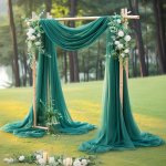 1PC Wedding Arch Hanging Fabric Pure Backdrop Curtains Tulle Fabric Curtains House Wood Wedding Arch Ceremony Party Ceiling Deco