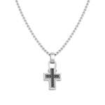Manvision Necklace With Cross And Black Stones