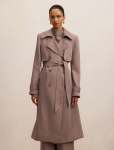 Delilah Petite Soft Trench Coat - 16 Deep Taupe Set