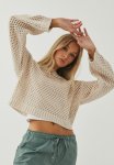 Lara Chunky Open Knit Jumper - Bleached Beige