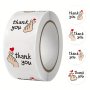 500PCS/ROLL Stickers White Decorative Gift Tags Thank You Stickers Copperplate Paper Thank You Sealing Stickers