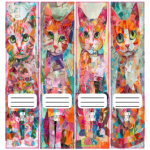 File Spine Stickers Collage Cats