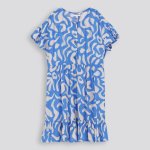 GIRLS Puff Sleeve Dress - 10 Blue