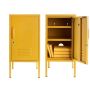 Steel Single Door Bedside Pedestal Locker Shorty Storage Cabinet - Mustard Yellow