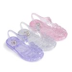 Girls Jelly Sandals Soft Rubber Sole Closed Toe Beach Summer Shoes Mary Jane Dress Princess Flat