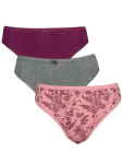 3 Pack Cotton Hi-leg Panties - L Purple