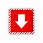 White Arrow With Red Symbolic Sign On White Acp 150 X 150MM