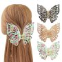 Wachll Butterfly Hair Clips For Women - Claw Clips For Thick Hair Medium Hair Big And Cute Matte Butterfly Hair Clips 3PCS