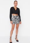 Animal Pattern Belt MINI Skirt - Schwarz