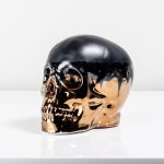 Backbone Human Skull - Matt Black & Bronze