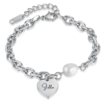 Milla Personalized Silver Stainless Steel Bracelet Adjustable Size Ready In 3 Days