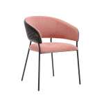 Dixie Metal And Fabric Dining Chair Pink Yellow - Yellow