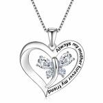 Fancycd Forever Connected Mother & Daughter Necklace Sterling Silver Heart Pendant Gift For Mom Mama & Me Jewelry For Birthdays