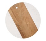 Aqua Cutting Board Acacia & Marble Round