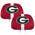 Fanmats 62045 Georgia Bulldogs Printed Head Rest Cover Set - 2 Pieces 10" X 14