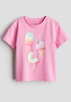 Printed T-Shirt - Pink Ice Cream