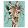 Diy Paint By Numbers Oil Painting Kit - Floral Giraffe