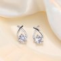 Tiny Cross Line Design Stud Earrings Alloy Jewelry Embellished With Rhinestones Vintage Simple Style For Women Daily