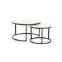 - Colada Set Of 2 Stone Top Coffee Table - Black Leg /white