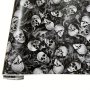 Skull Graffiti Car Decal - Black & White Diy Vinyl Wrap For Vehicle Color Change Easy Apply 50X150CM