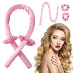 3PCS SET Heatless Curling Rod Headband With Hair Ties - Diy Lazy Ribbon Hair Curler Tool For Effortless Waves And Curls