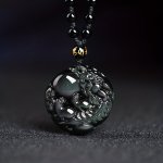 Natura L Obsidian Pendant Rainbow Eye Pixiu Necklace Pendant Lucky Amulet Protection Pendant Men's Pendant
