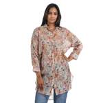 Wild Flower Print Tunic Shirt - Blush M
