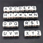 100/20PCS Letter A-n Square Alphabet Acrylic Beads Fashion For Diy Necklace Bracelet Earrings Jewelry Beaded Making Craft Access