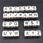 100/20pcs Letter A-N Square Alphabet Acrylic Beads Fashion For DIY Necklace Bracelet Earrings Jewelry Beaded Making Craft Accessories