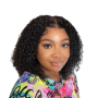Brazilian Kinky Curly Hair Wig With 4X1 Part Closure.