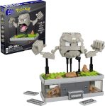 Pok Mon Building Toys Set MINI Motion Geodude With 343 Pieces 5 Inches Tall Moving Arms And Mouth Adult Collectible HWR79