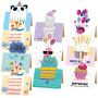 10PCS Birthday Card Animal Birthday Cards With Message Square Greeting Card
