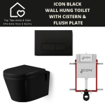 Icom Icon Black Wall Hung Toilet With Cistern & Flush Plate