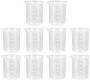 10 Piece 100ML Plastic Measuring Cups With Scale Pp Graduated Beakers