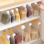 10PCS Storage Bag Reusable Food Preservation Bag With Output Mouth Household Transparent Food Sealing Bag For Rice Flour Nuts Gr