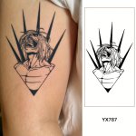 Waterproof & Sweat-resistant Herbal Juice Temporary Tattoo Sticker - Unique Anime Design Perfect For Makeup