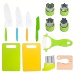 Little Chef's Set: Plastic Diy Kitchen Tools - Serrated Knives Grater Vegetable Peeler And Slicer For Early Learning And Fun Coo