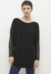 Lurex Knit With Lace At Sleeves Jersey - Black
