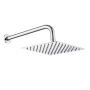 Square Rain Shower Head With Arm Set Stainless Steel Silicone Jets 20CM