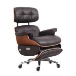 Hermans Ergonomic High-back Office Chair With Lumbar Support & Footrest Black & Brown