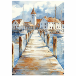 Deco Print Harbour Scenery